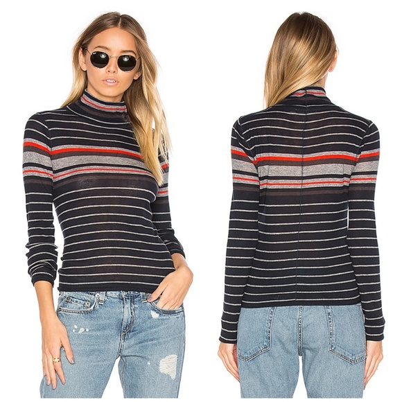 rag & bone Tops - Rag & Bone Salute Stripe Turtleneck Ribbed Sweater